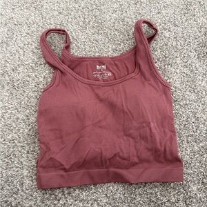 ProFit Ribbed Burgundy Tank Top